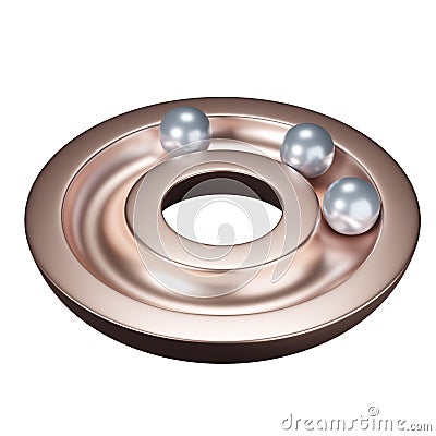 Abstract round shaped detail with spheres Cartoon Illustration