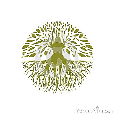 Abstract Round Tree Logo Vector Illustration