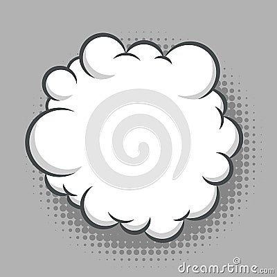 Abstract round white comic cloud Vector Illustration