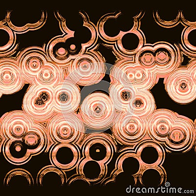 Abstract rounded texture in orange spectrum Cartoon Illustration