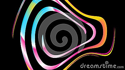 Abstract rounded twisted abstract circular cosmic rainbow striped magical unusual gradient texture from multi-colored lines Vector Illustration