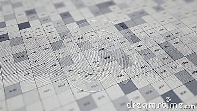 Abstract rows of white and blue squares with changing numbers, seamless loop. Animation. Motion graphics with digital Stock Photo