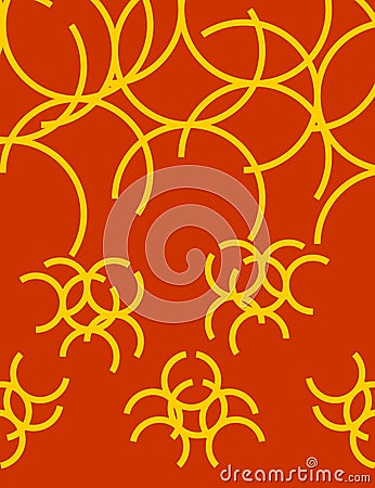 Abstract Ruby Red Color And Deep Yellow Color Complicated Pattern T-Shirt Fronting Design Vector Illustrations Vector Illustration
