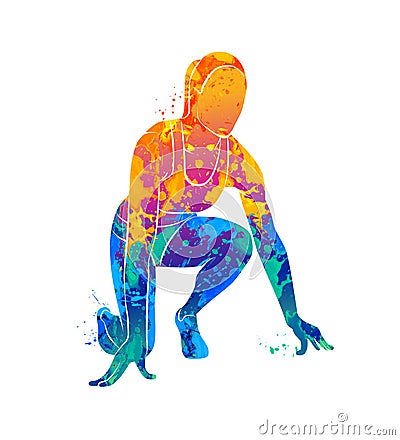 Running, sprinter, athlete Vector Illustration