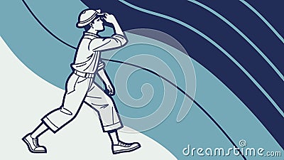 Abstract running figures, motion and speed concept vector design Generative AI Vector Illustration