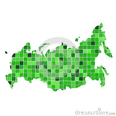 Abstract Russia map consists of squares of different shades of g Vector Illustration