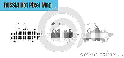 Abstract Russia Map with Dot Pixel Spot Modern Concept Design Isolated on White Background Vector illustration Vector Illustration