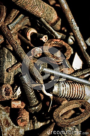 Abstract rusty grunge iron tools Stock Photo