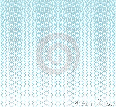 Abstract sacred geometry blue gradient flower of life halftone pattern Vector Illustration