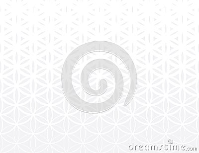 Abstract sacred geometry gray gradient flower of life halftone subtle pattern Vector Illustration