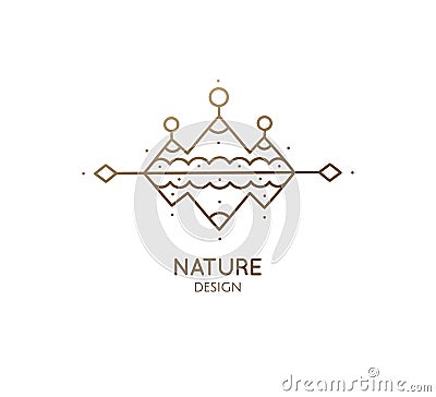 Abstract sacred symbol of mountain, pyramides logo Vector Illustration