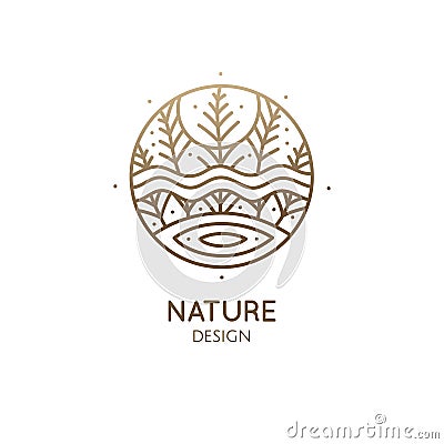 Abstract sacred symbol of nature logo Vector Illustration