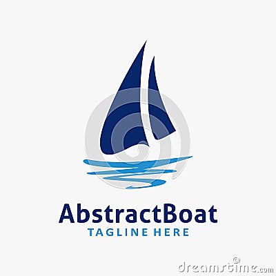 Abstract sail boat logo design Vector Illustration