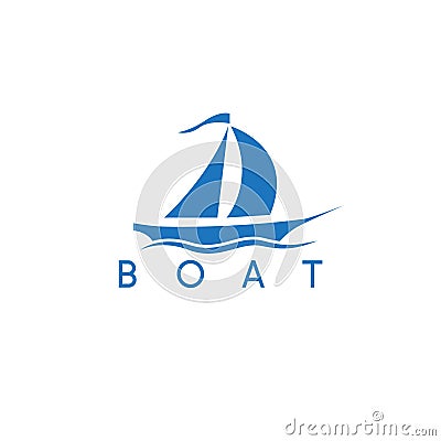 Abstract sail ship icon vector design Vector Illustration