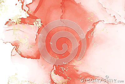 Abstract salmon acrylic banner, fluid art vector texture shapes set. Trendy background for website, logo, design cover, poster, b Stock Photo