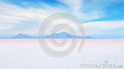 Abstract Salt Lake Art: Minimalistic and Superb Clean Image AI Generated Cartoon Illustration