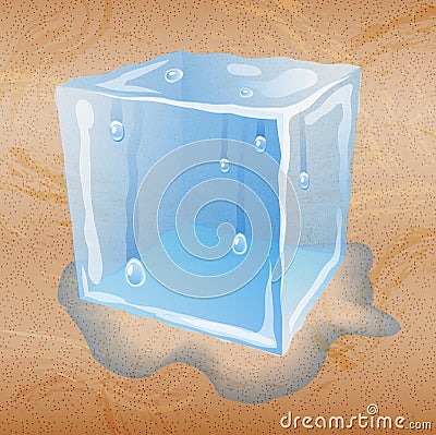 Abstract sand background with ice cube. Vector Illustration