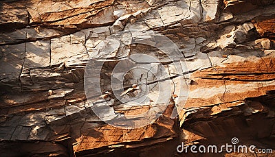 Abstract sandstone backdrop, rough mountain landscape, eroded stone formation generated by AI Stock Photo
