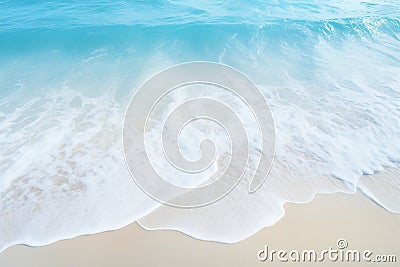 An abstract sandy beach, where the light blue waters intertwine with sunlit sands a stunning summer vacation background concept Stock Photo