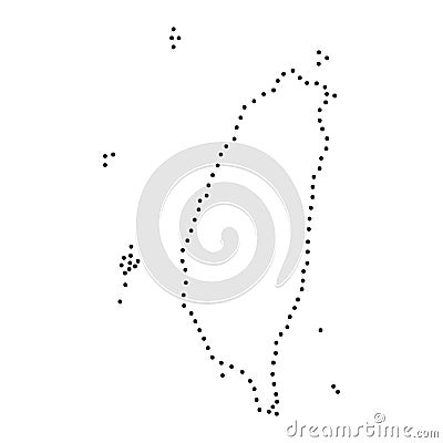 Abstract schematic map of Taiwan from the black dots along the perimeter illustration Cartoon Illustration