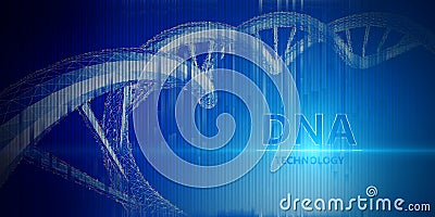 Abstract science background. Science concept. Progressive biology technology. Wireframe structure DNA molecule Stock Photo