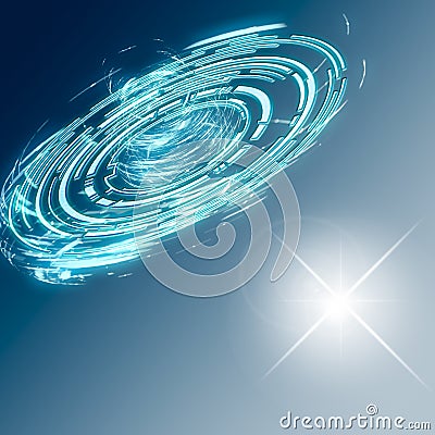 Abstract science fiction background. Futuristic technology and space travel Stock Photo