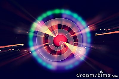 Abstract science fiction futuristic background . lens flare. concept image of space or time travel over bright lights. Stock Photo