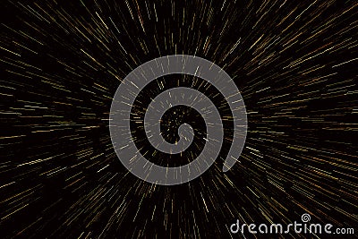 Abstract science fiction outer space and time travel concept background. Abstract bokeh background. Zooming effect style. Stock Photo