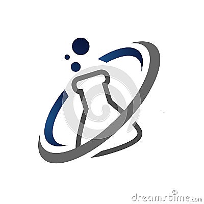 abstract science flask Lab logo sign template vector design symbol Vector Illustration