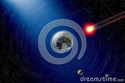 Asteroid impact Stock Photo