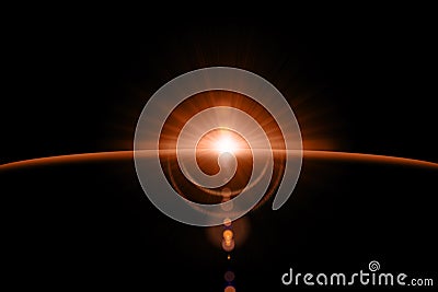 Abstract scientific background - glowing planet. Stock Photo