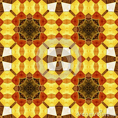 Abstract seamless autumn kaleidoscopic mosaic pattern Stock Photo