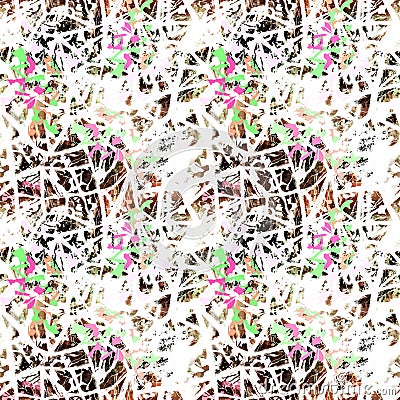 Abstract seamless pattern of chaotic messy irregular intertwined threads ropes twines fibers tangled mesh Light background Stock Photo