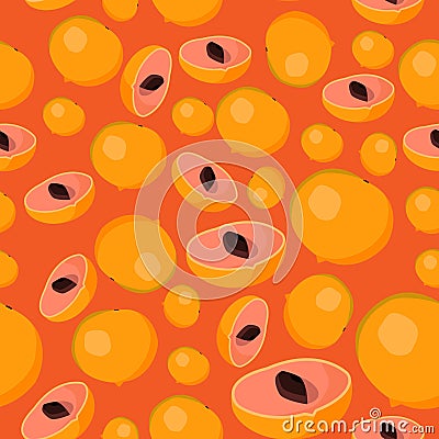 Abstract seamless background design cloth texture with abui fruit elements. Creative vector endless fabric pattern with Vector Illustration