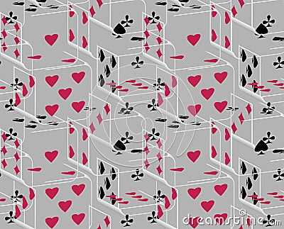 Abstract seamless background with dice. Noise structure with cubes Vector Illustration