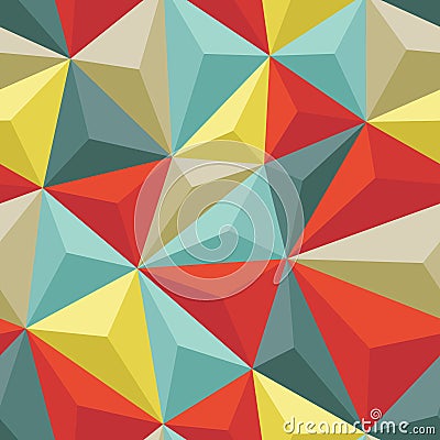 Abstract Seamless Background with Relief Triangles - Geometric vector pattern Vector Illustration