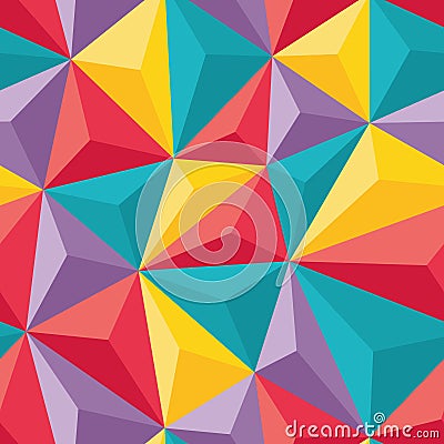 Abstract Seamless Background with Relief Triangles - Geometric vector pattern Vector Illustration