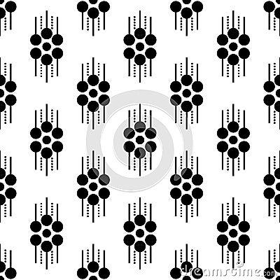 Abstract Seamless Black And White Stylish Clothing Pattern Repeated Design On White Background Stock Photo