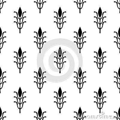 Abstract Seamless Black And White Stylish Flower Clothing Pattern Repeated Design On White Background Stock Photo