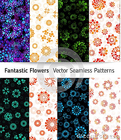 Abstract seamless circles design pattern unusual collection. Vector repeatable round shapes background Vector Illustration