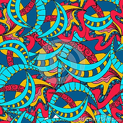 Abstract Seamless Colorful Pattern. Hand draw vector. Vector Illustration