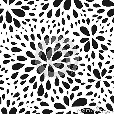 Abstract seamless drop pattern. Monochrome black and white texture. Repeating geometric simple graphic background Vector Illustration