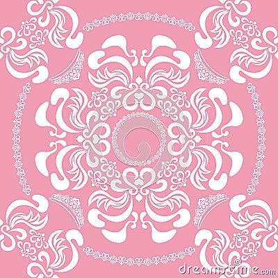 Abstract seamless floral pink background Vector Illustration