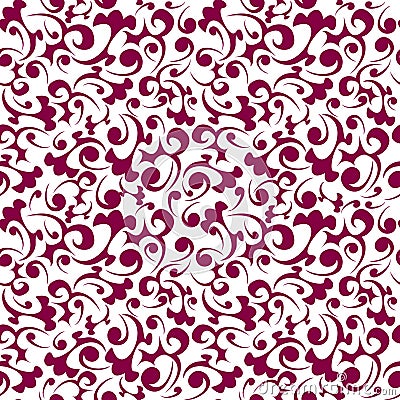 Abstract seamless floral vector burgundy pattern with textural background. Trend and floristic elements of lilac and Vector Illustration