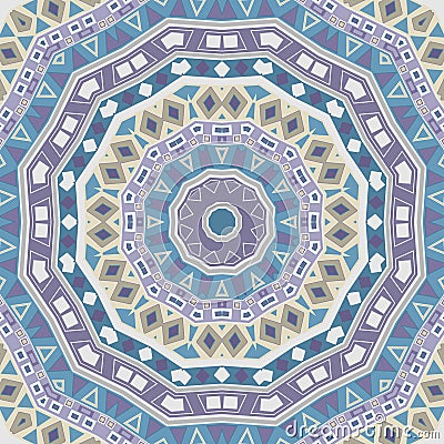 Abstract seamless folk ethno pattern mandala round Stock Photo