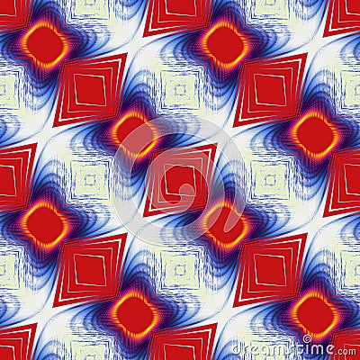 Abstract seamless fractal pattern with rounded squares and rhombuses Stock Photo