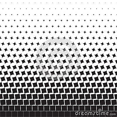 Abstract seamless geometric background of black turning squares Vector Illustration