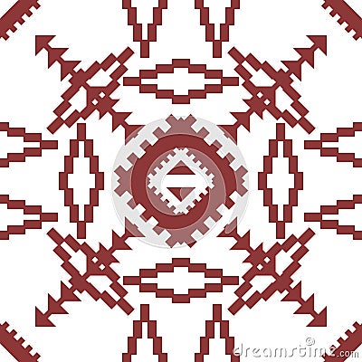 Abstract seamless geometric embroidery pattern Vector Illustration