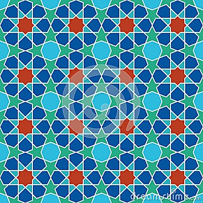 Abstract seamless geometric islamic mosaic Vector Illustration