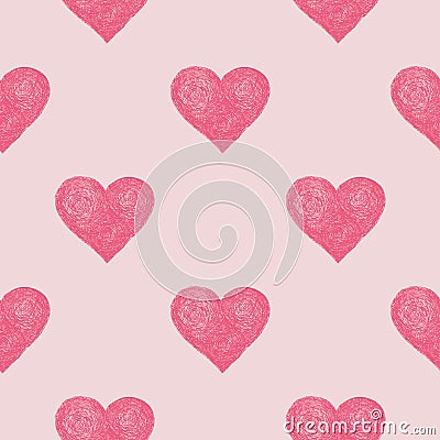 Abstract seamless heart pattern Cartoon Illustration